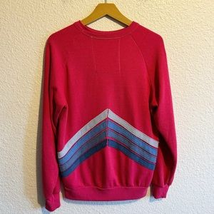 Aviator Nation Mountain Stitch Relaxed Crewneck Pullover Sweatshirt Hot Pink M